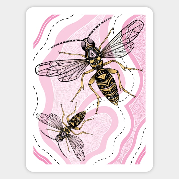 Wasp Me Go Sticker by nannasaidno